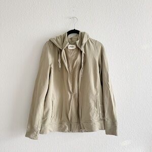 Pact Women's Sage Green Tan Zip Up Hoodie Size M Organic Cotton Casual Comfort